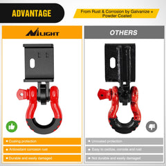 Nilight Demon bracket includes isolator washers and 7/8 inch screw pin for secure installation.