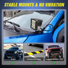 Nilight heavy-duty bracket pair ready to support two LED pods