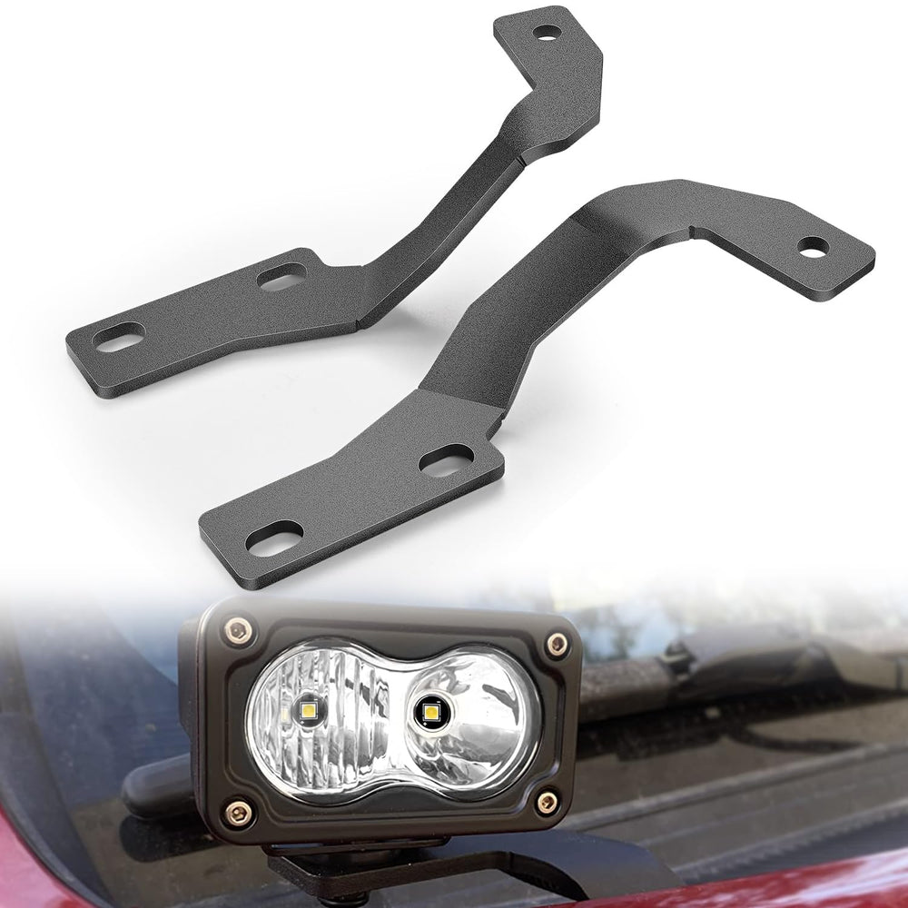 Nilight ditch light bracket mounted on the left hood for sturdy off-road lighting.