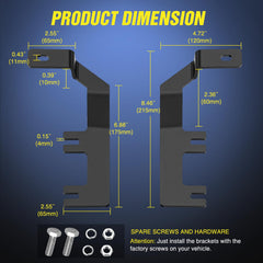 Nilight pack includes two brackets and spare hardware for quick replacements