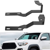 Nilight ditch light brackets mounted on a 2nd Gen Tacoma a-pillar for stable off-road lighting.