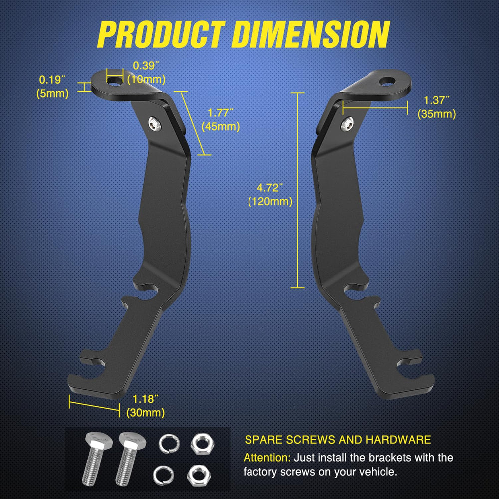 Nilight black powder-coated finish resists wear on brackets