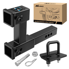 Nilight dual hitch extender with 10 inch extension for versatile towing and accessory mounting