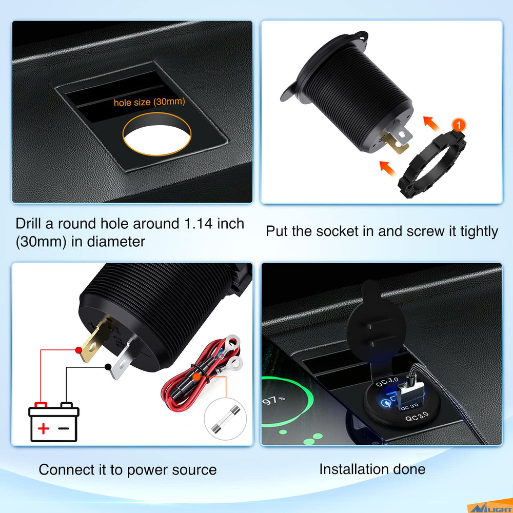Nilight independent touch switch controls power to three ports