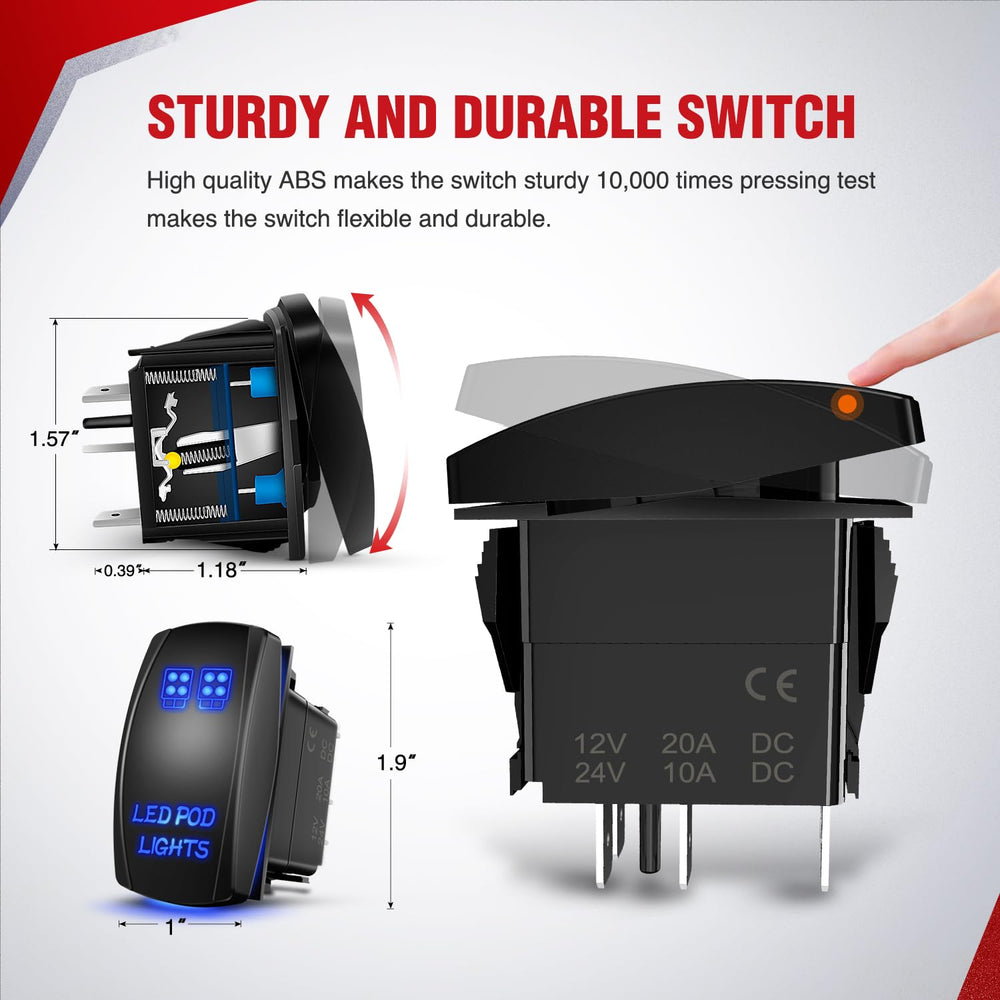 Nilight blue-indicator rocker switch built to last