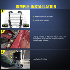 Nilight easy installation steps for ditch light brackets on GM trucks.