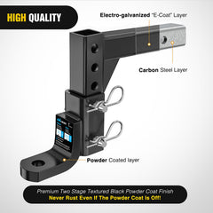 Nilight eight-and-a-quarter-inch rise option for balanced loads.