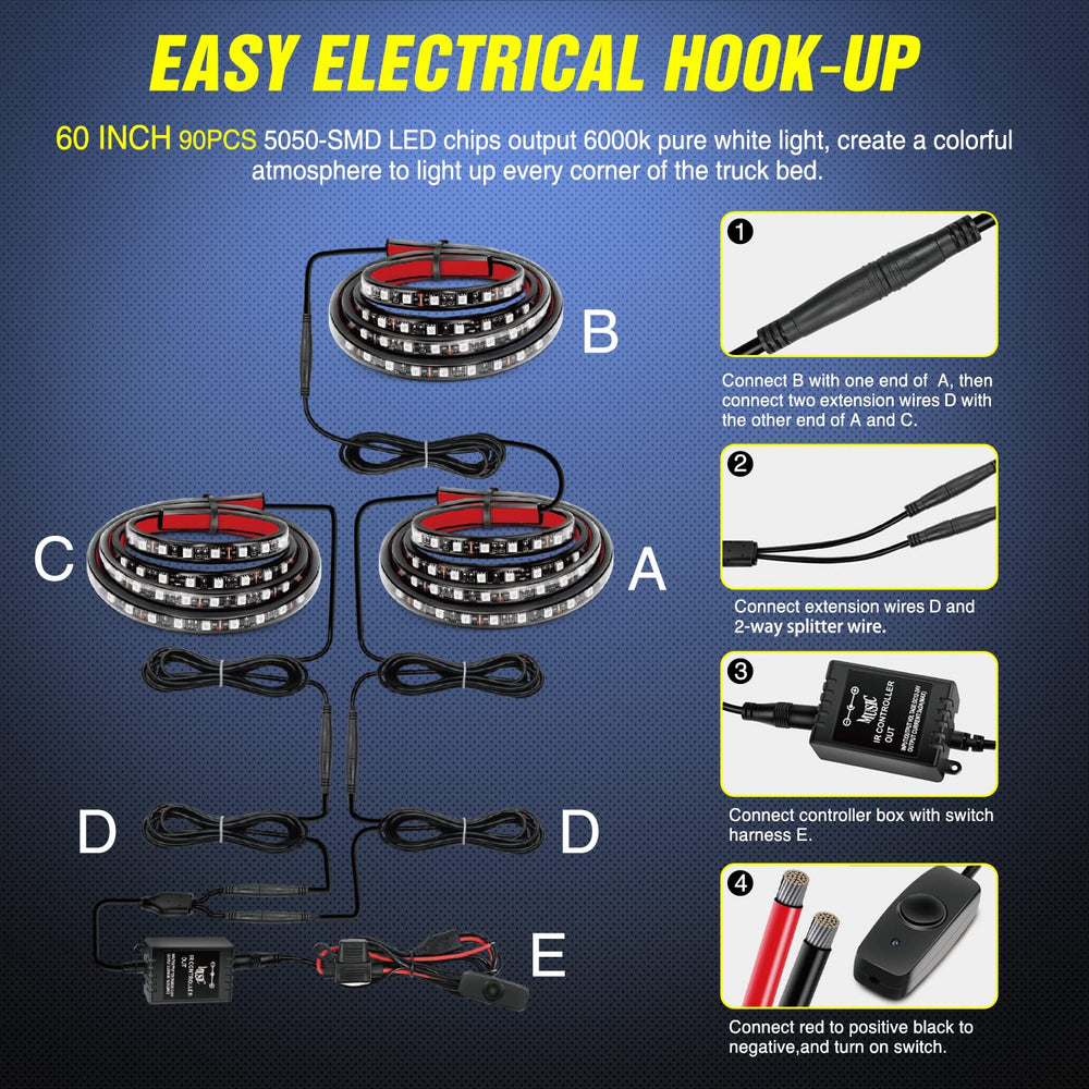 Nilight extension and splitter cables support flexible wiring