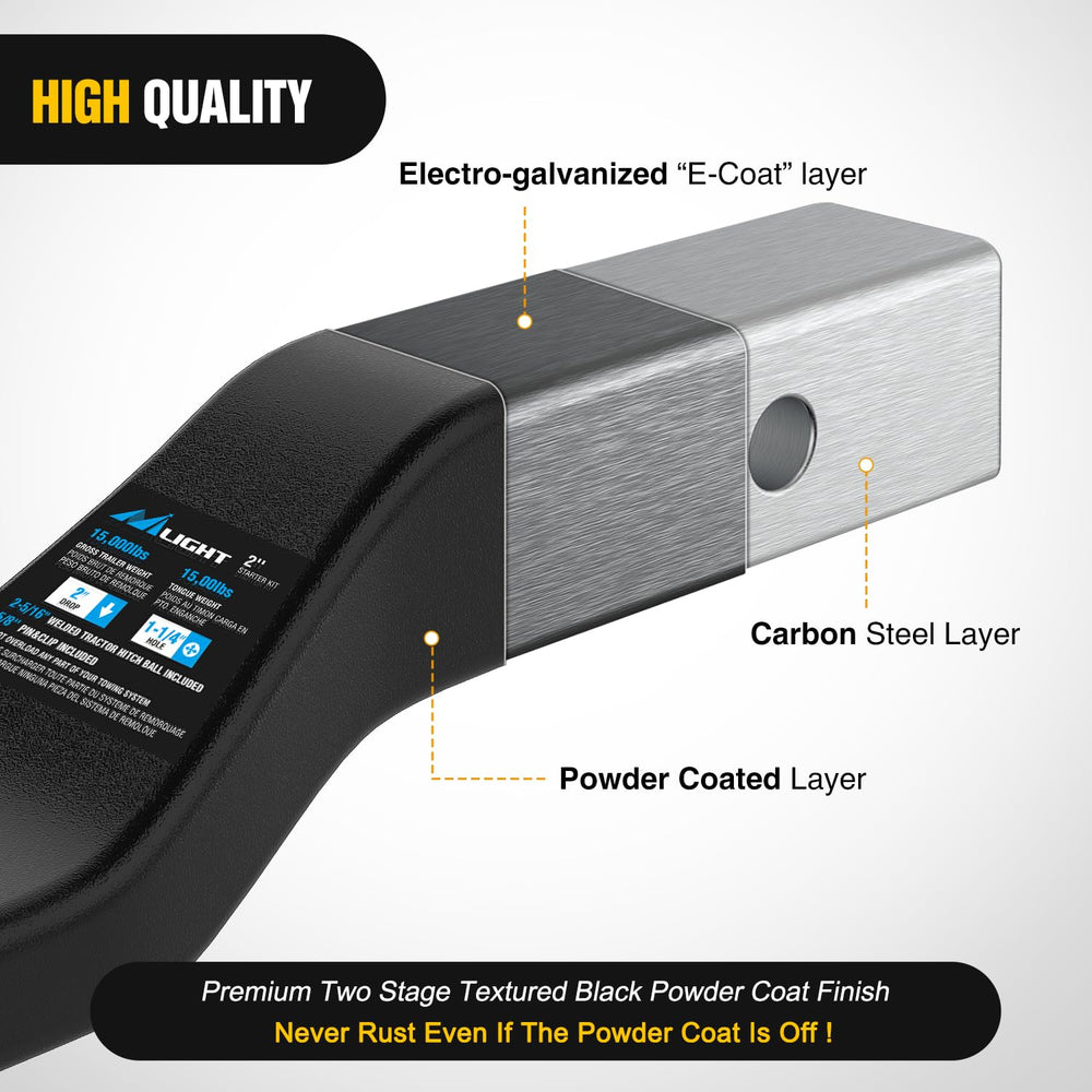Nilight gloss black powder coat enhances outdoor durability.