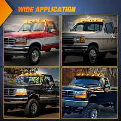 Nilight five piece amber marker light set for full roof coverage