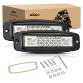 Nilight flush mount LED pods on a truck front view for enhanced visibility.