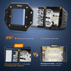 Nilight flush mount pods with spot and flood angles for flexible lighting.