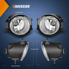 Nilight fog light pair installation shows driver and passenger sides.