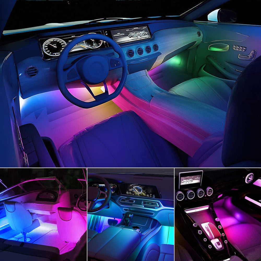 Nilight footwell ambient lighting enhances night driving atmosphere.