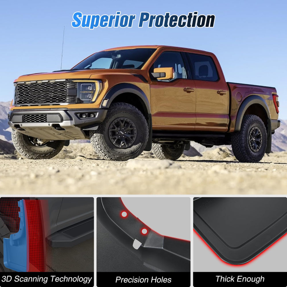 Nilight Ford F-150 mud flap rear-right prevents debris kick-up and protects paint behind rear wheels.