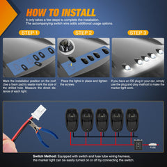 Nilight four-step installation guide simplifies mounting on 12V vehicles.