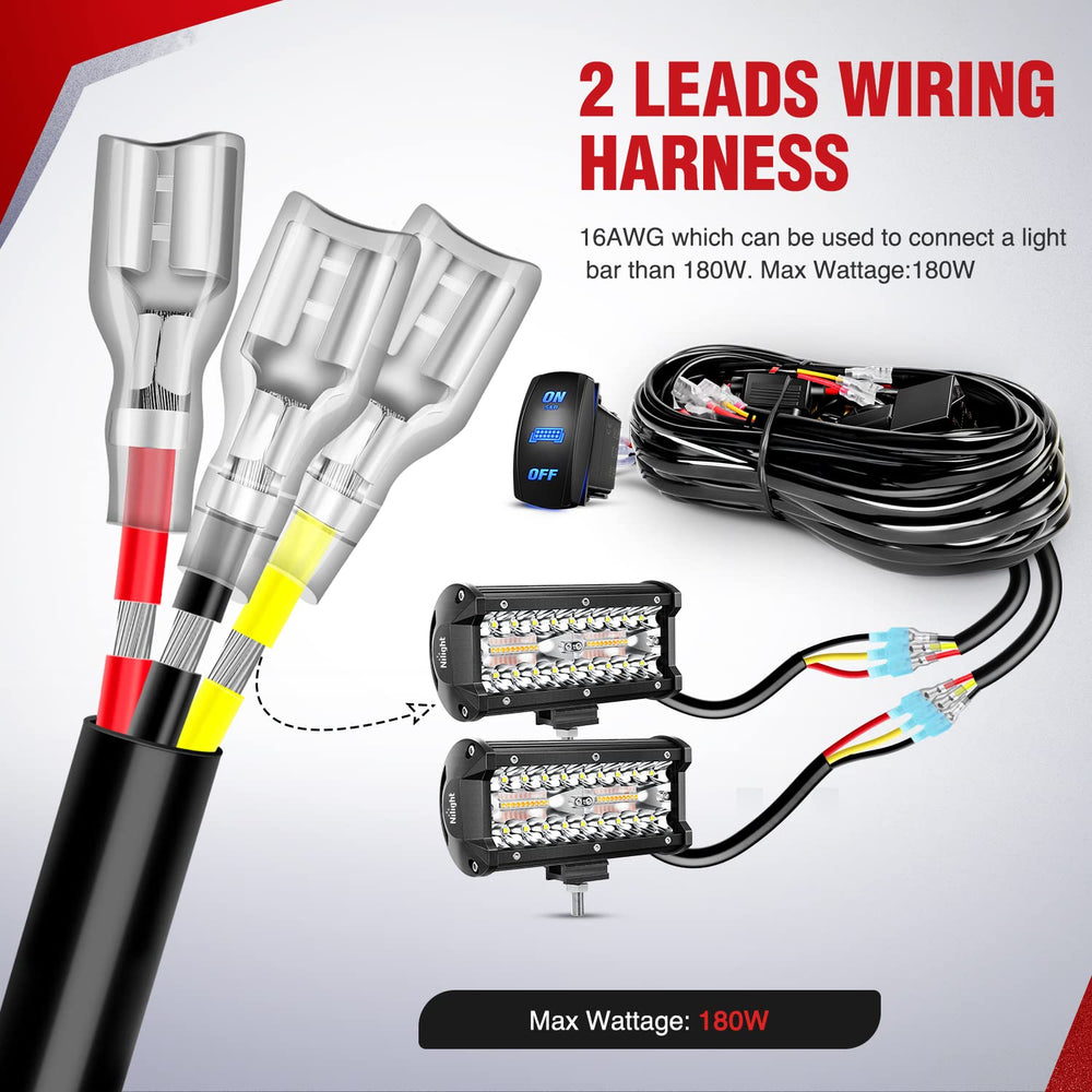 Nilight kit includes fuses and diagram for straightforward installation and troubleshooting.