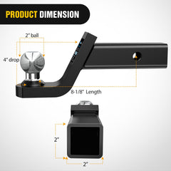 Nilight Fusion hitch pin and clip secure the ball mount quickly.
