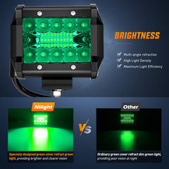 Nilight green combo beam pod highlighting versatile spot and flood illumination.