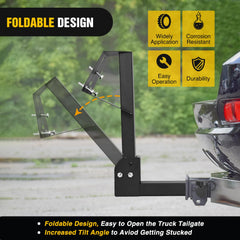 Nilight spare wheel carrier provides ample ground clearance for rough terrain.