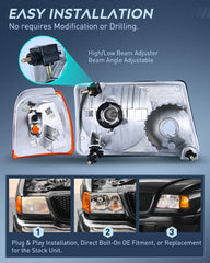 Nilight DOT SAE compliant headlight for 2001-2011 Ranger, safer night driving