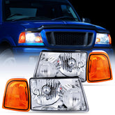 Nilight headlight assembly for 2001-2011 Ranger, driver side chrome housing, enhances night visibility