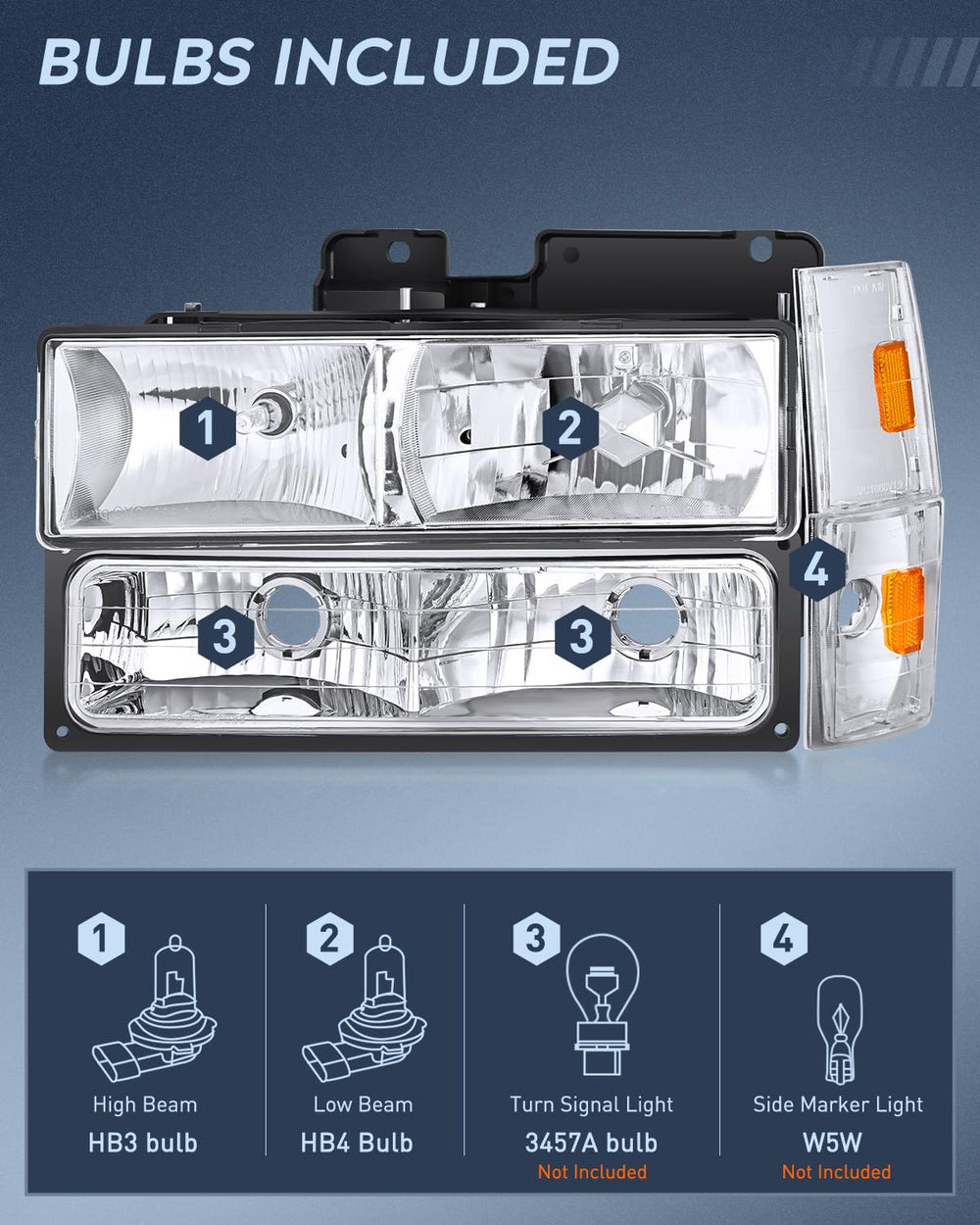 Nilight headlight assembly amber reflector for enhanced nighttime visibility.