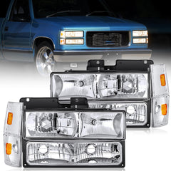 Nilight headlight assembly with chrome housing for 1988-1993 Chevy/GMC trucks.