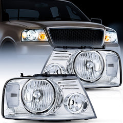 Nilight headlight assembly for Ford F-150 driver-side chrome housing enhances visibility on dark roads