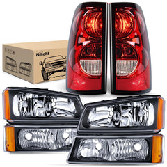 Nilight headlight assembly front view for Silverado enhances night visibility