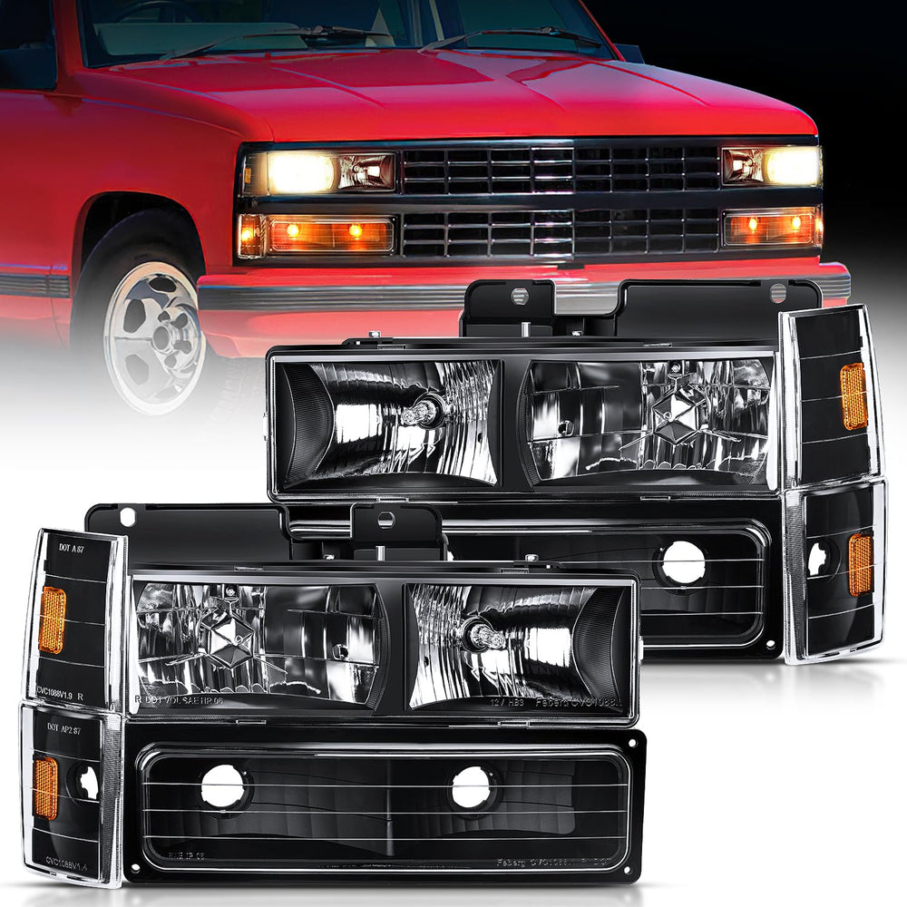 Nilight headlight assembly front view improves night visibility for 1988-1993 Chevy and GMC trucks