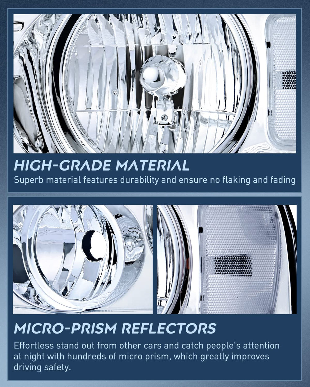 Nilight Lincoln Mark LT passenger-side clear reflector lens offers better beam pattern
