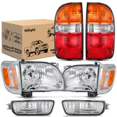 Nilight headlight front view for Tacoma with chrome housing, enhancing nighttime visibility