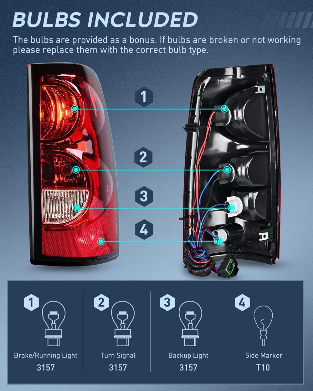 Nilight headlight-taillight combo for Silverado 2007 Classic front view
