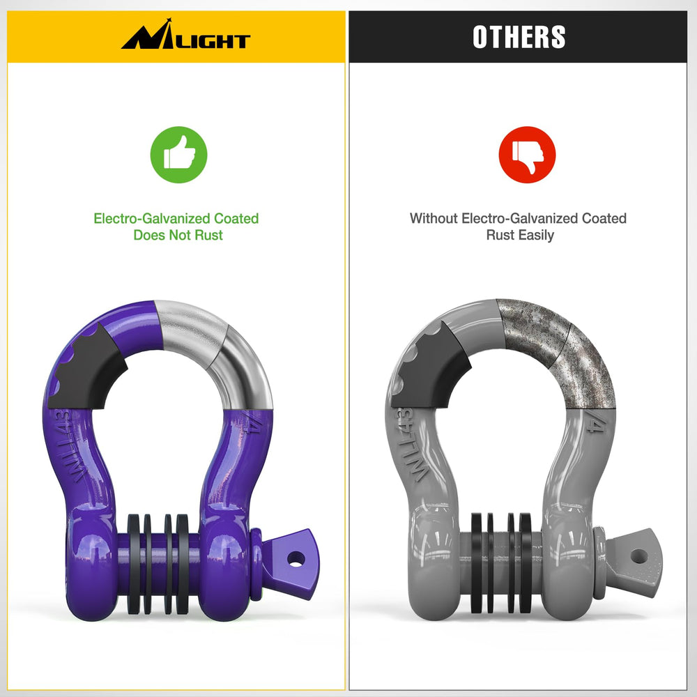Nilight heavy-duty shackle ready for ATVs, UTVs, trucks