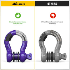 Nilight heavy-duty shackle ready for ATVs, UTVs, trucks