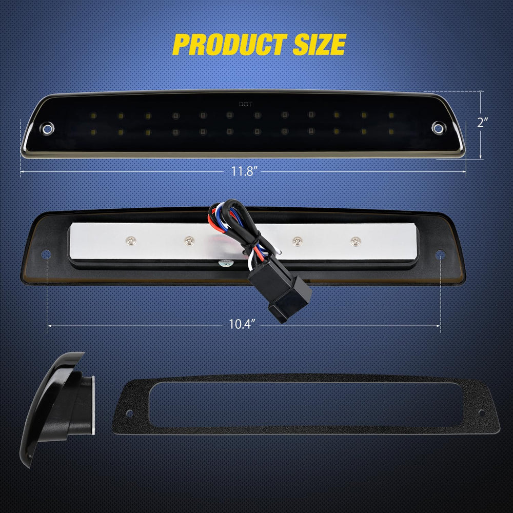 Nilight high mount tail light improves brake signaling for Dodge Ram.