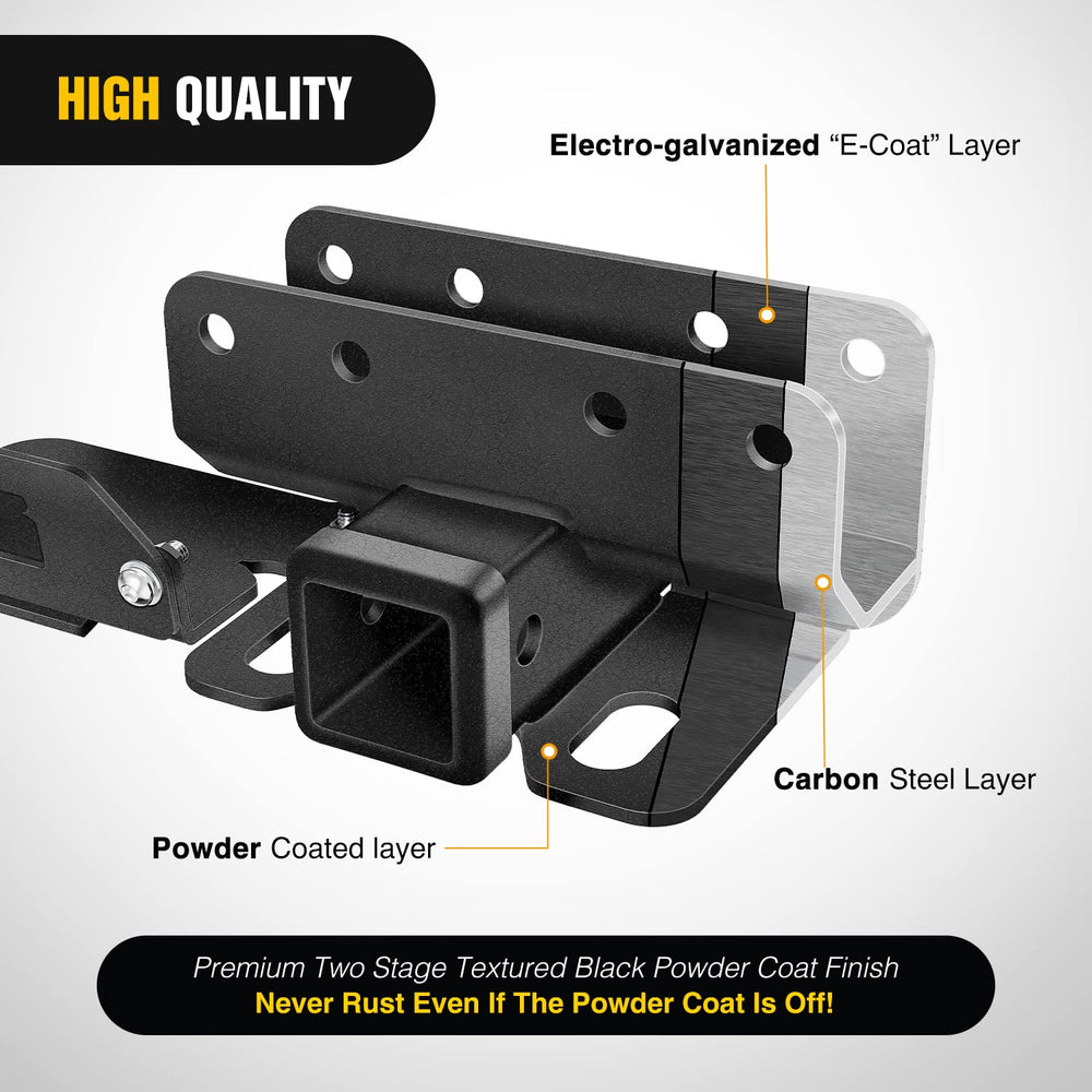 Nilight hitch cover in black protecting the receiver