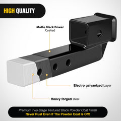 Nilight hitch extension with a durable matte black finish.