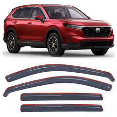 Nilight Honda CR-V window deflectors in front view with smoky blue tint, enhanced rain protection