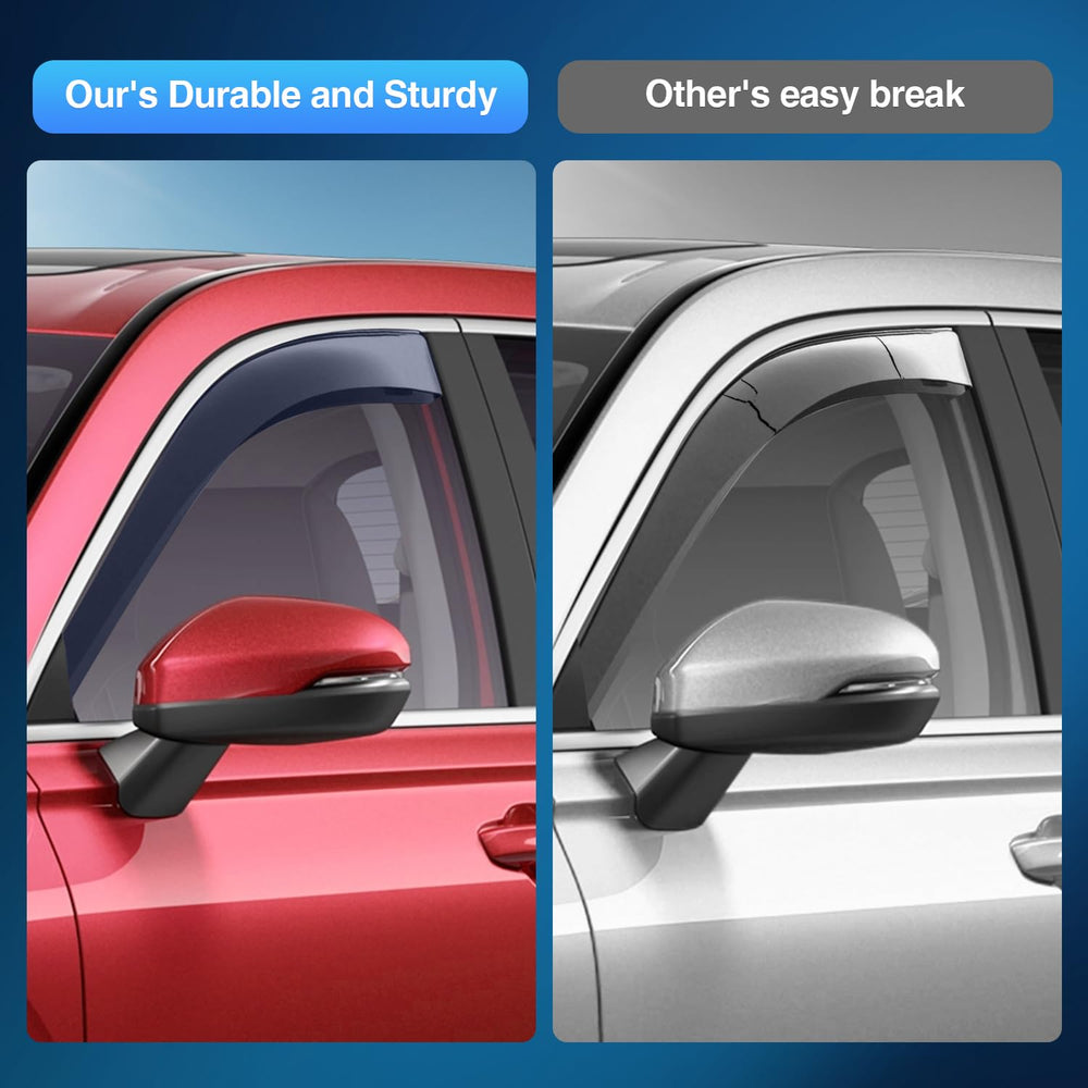 Nilight window deflectors on CR-V during light rain, airflow kept steady