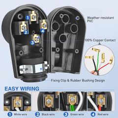 Nilight inner strain relief clip close-up emphasizes secure cable entry.
