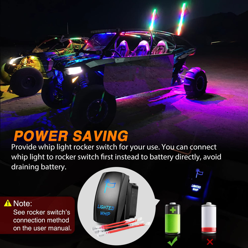 Nilight IP67 weatherproof whip light resists dust and water