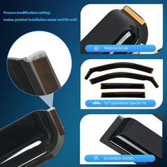 Nilight vent window visor on Jeep Grand Cherokee front right reduces wind