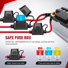 Nilight kit includes fuses and connectors for easy wiring.