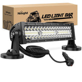 Nilight 13.5 inch LED light bar mounted with magnetic base for versatile positioning.
