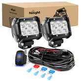 Nilight LED light bar 18W flood front view for clear off-road visibility