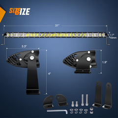 Nilight 31-inch LED light bar side profile highlights rugged durability