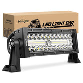 Nilight 9.5 inch triple row LED light bar front view improves off road visibility.