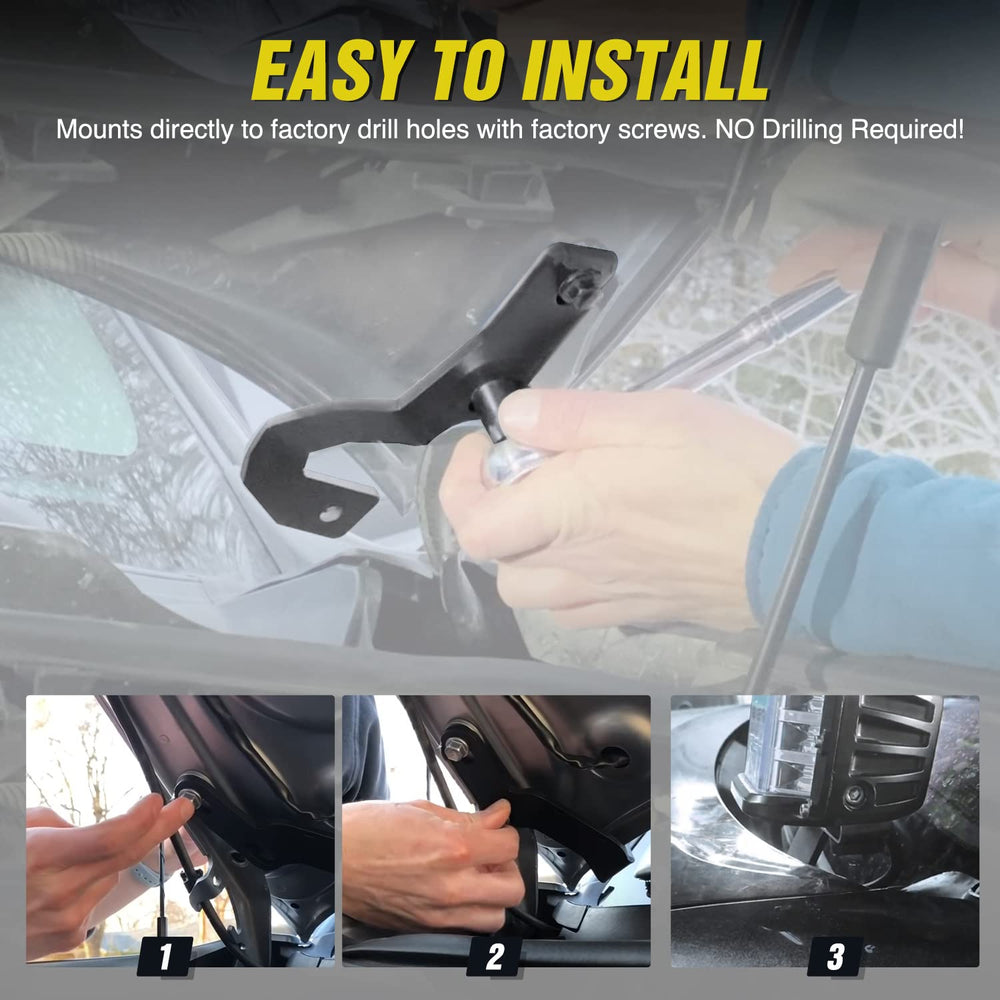 Nilight bracket supports 2–7 inch LED pods with universal hole pattern.